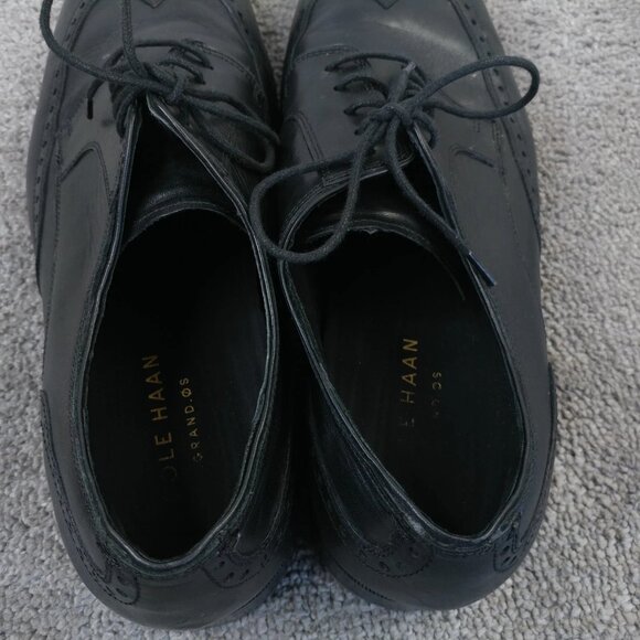 Cole Haan Grand OS Jefferson Wingtip Oxford Mens 11.5 Shoes Black Leather C23795 - Picture 10 of 12